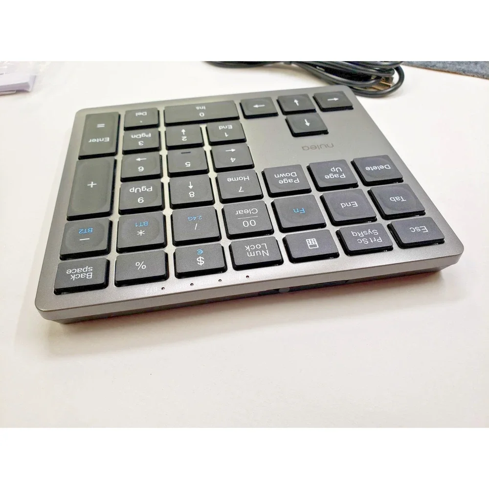 Bluetooth & 2.4G Number Pad, Rechargeable Wireless Numeric Keypad, Slim Silent